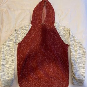 Red and white sweatshirt/hoodie
